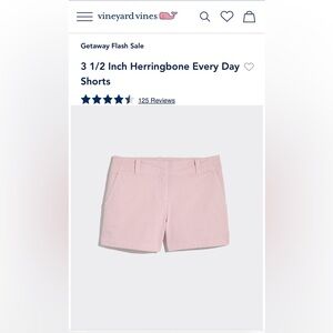 Cotton Candy Vineyard Vines 3 1/2 Inch Herringbone Every Day Shorts